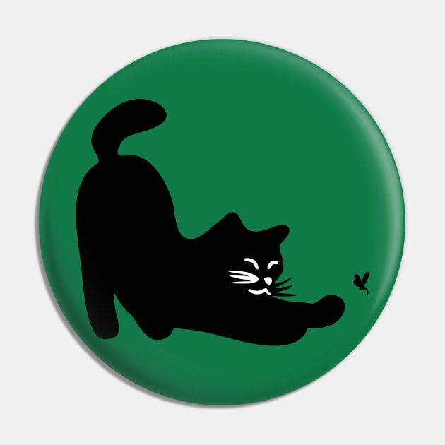 a cat playing with a dragonfly Pin by bloomroge