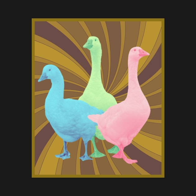 Three pastel geese by happygreen