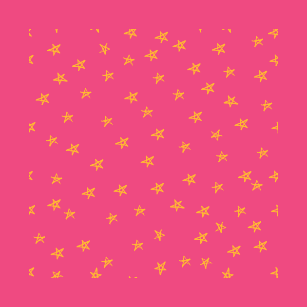 Cute Yellow and Hot Pink Star Pattern by socialdilemma