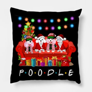 Friends Poodle Merry Christmas Sweatershirt Pillow