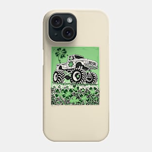 Shamrock Crusher Monster Truck Illustration Phone Case