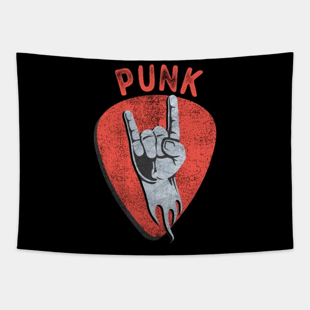 Punk Rock El Diablo Hand Sign Rocker Tapestry by artswitches