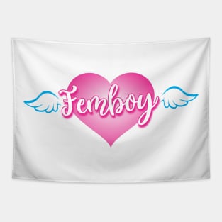 FEMBOY Angel Wings and Heart Tapestry