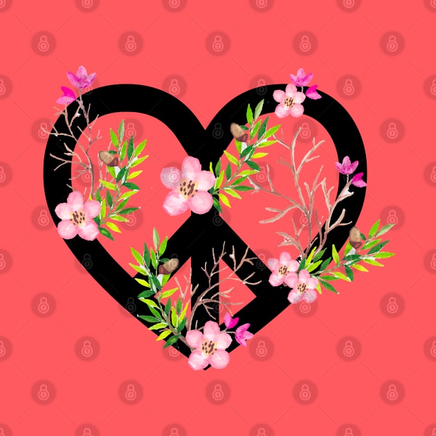 Heart peace Floral Design by LisaLiza