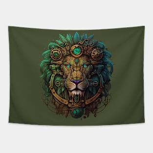 Steampunk Clockwork Lion Tapestry