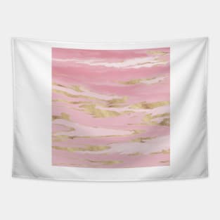 Gold Pink Marble Abstract Painting Tapestry