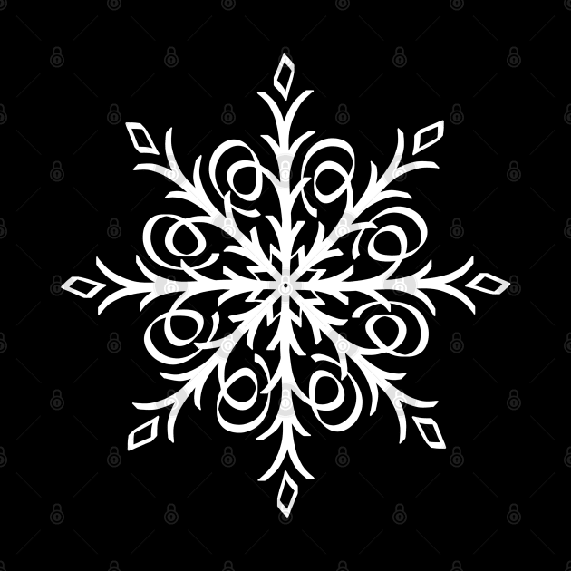 White Snowflake Mandala Winter art by Print Art Station