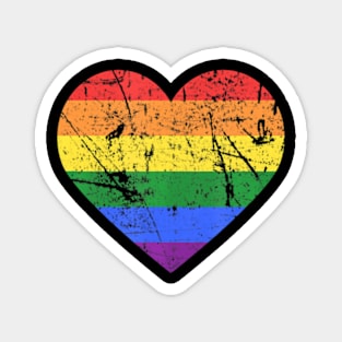 Gay & Lesbian LGBT Pride Love Flag Heart Magnet