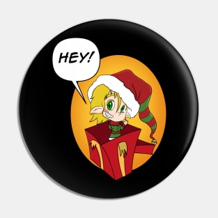 HEY! Christmas elf Pin