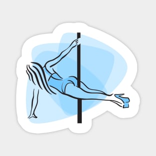 Pole Dancer Blue Magnet