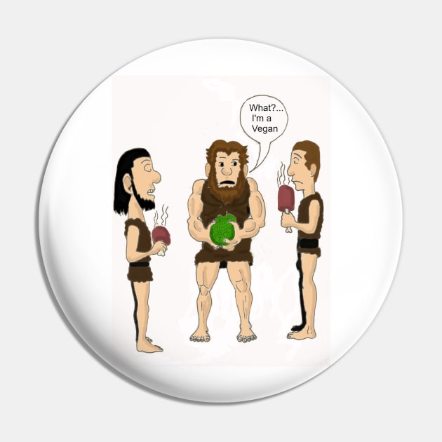 Vegan Caveman Pin by ChaseTM5