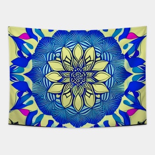 Lotus Mandala (Pale Yellow) Tapestry