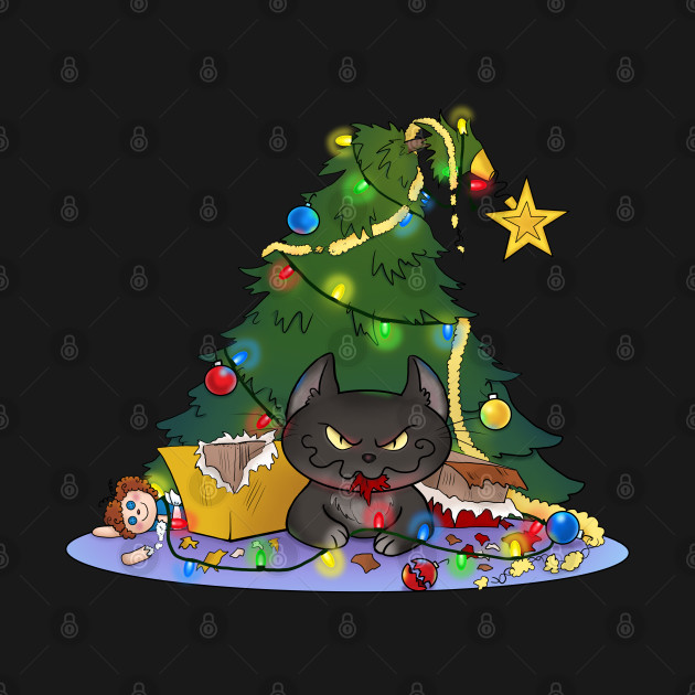 Disover Cat-mess-tree - Christmas Cat - T-Shirt