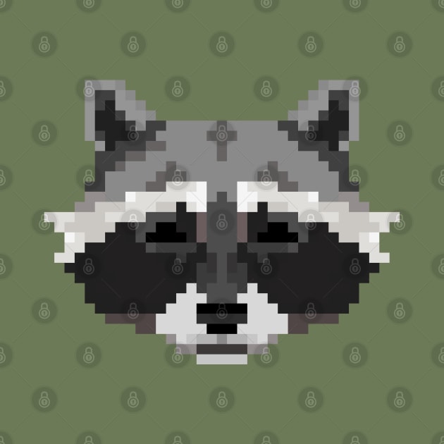 Pixel Raccoon by cowboyknees