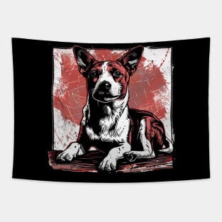 Retro Art Basenji Dog Lover Tapestry