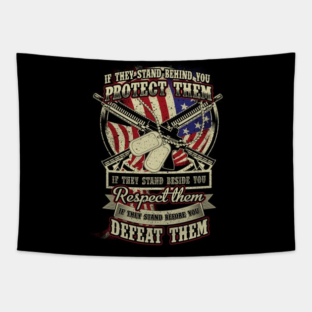 Respect for US soldiers T-Shirt military Tapestry by LutzDEsign