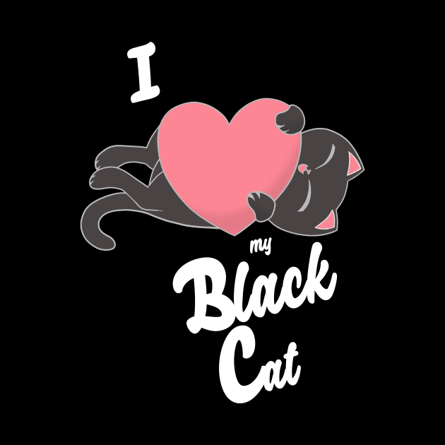 I Heart My Black Cat cute kawaii love by xenotransplant