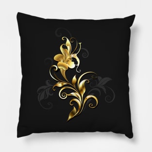 Antique Golden Flower Pillow