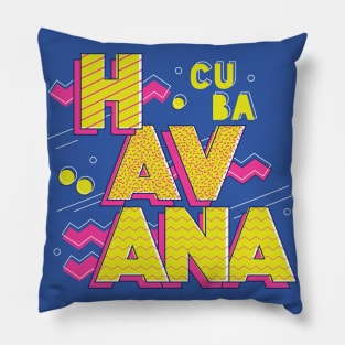 Retro 90s Havana, Cuba Pillow
