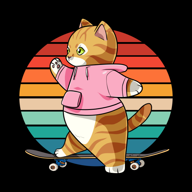 Orange Tabby Cat Skater Skateboarder by Noseking