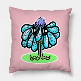 Pretty Blue Flower Cartoon Character Pillow