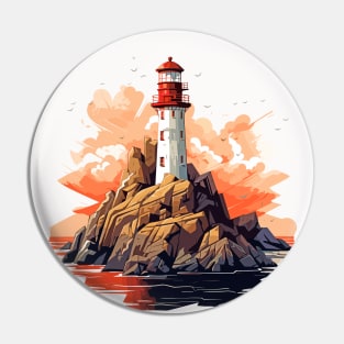 Lighthouse Seacoast Beauty Nature Ocean Discovery Pin