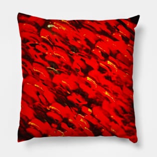 Fire - Red and Black Abstract Design Pillow