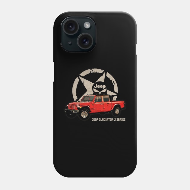 Jeep Gladiator J series JEEP White Star Phone Case by ElenaBerryDesigns