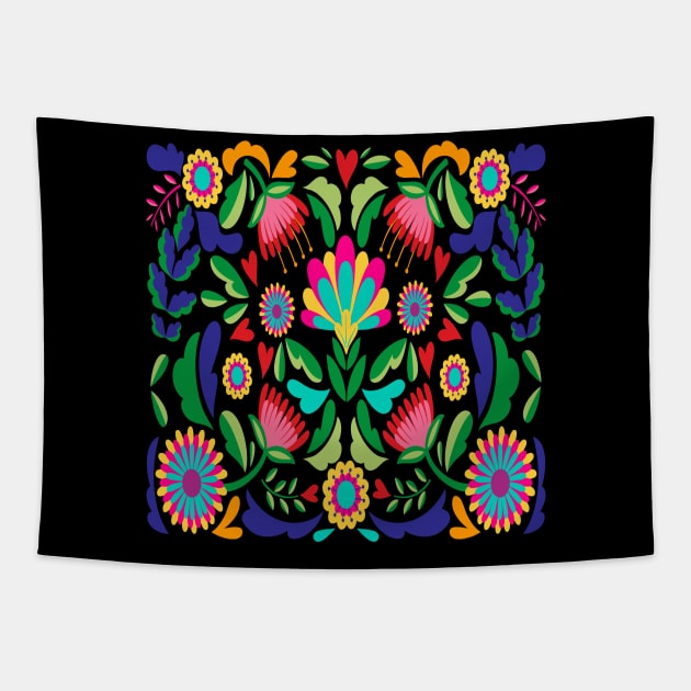 MEXICAN FLORAL COLORFUL DESING Tapestry by Maia Pretty Designs