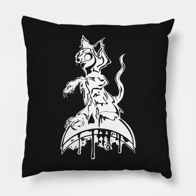 Cat on the moon Pillow by SerpentSkin