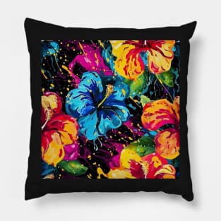 Colorful hibiscus pattern Pillow