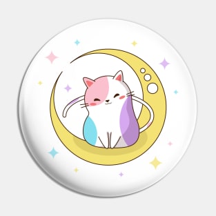 Cat on the moon Pin