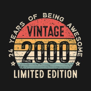 24 Year Old Gifts Vintage 2000 Limited Edition 24th Birthday T-Shirt