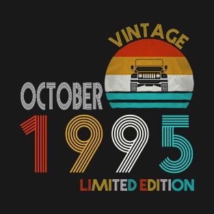 Vintage Jeep October 1995 Limited Edition Jeeps Lover Birthday Gift T-Shirt