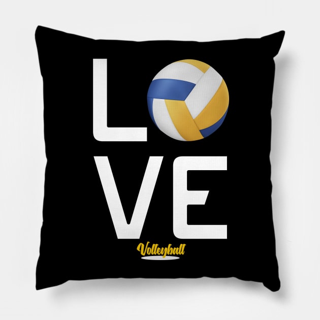 Love Volleyball Player Volleyball Coach Cool Volleyball Themed Pillow by Easy Life