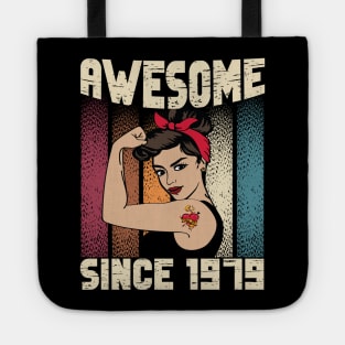 Awesome since 1979,43th Birthday Gift women 43 years old Birthday Tote