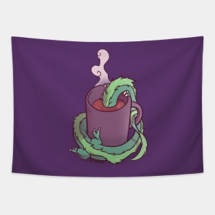 Cute Dragon: Tea Drinker Tapestry