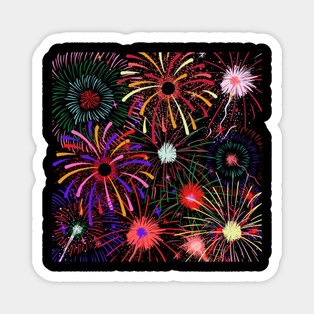 Wonderful and Colorful Fireworks Magnet by TharuDilini