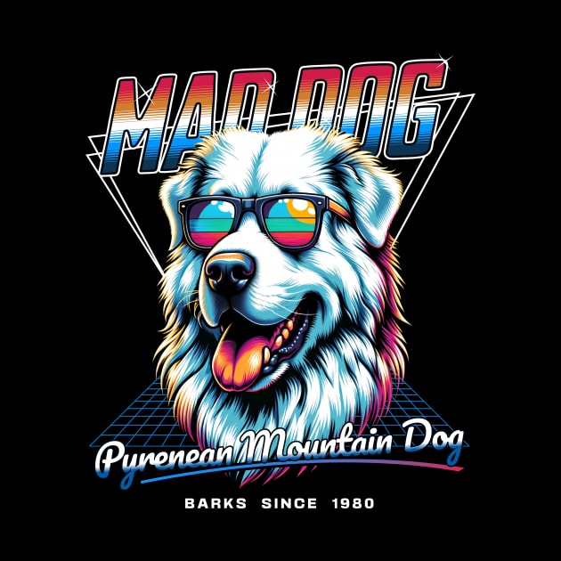 Mad Dog Pyrenean Mountain Dog by Miami Neon Designs