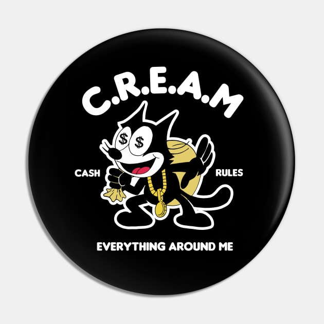 Wu Cream  retro Tribute Pin by Ninetynow