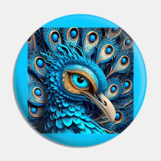 Realistic Image Peacock Bird Head Pin