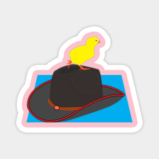 hat and yellow chicken Magnet