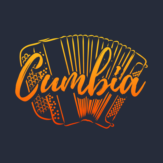 Cumbia con acordeón - red design by verde