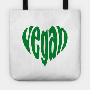 Vegan, green heart Tote