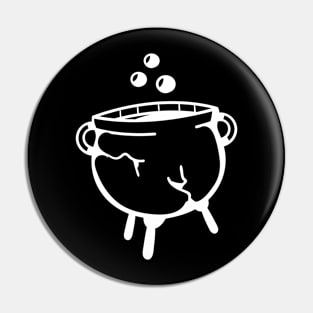 An old boiling witch's cauldron Pin