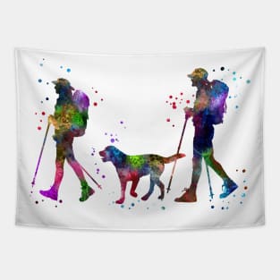 Traveling as a couple with dog Tapestry