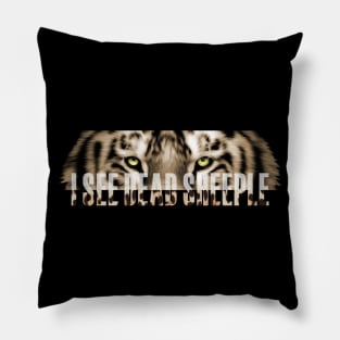 I See Dead Sheeple Lion Vector Graphic Design Pillow