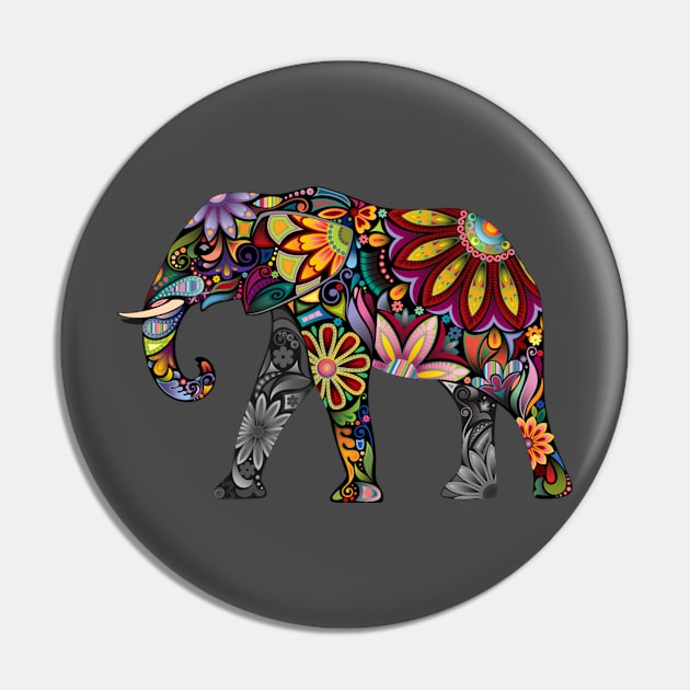 colorful elephant ivory Pin by untagged_shop