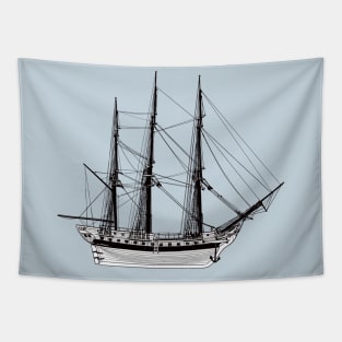 Drawing of medieval sail ship Tapestry