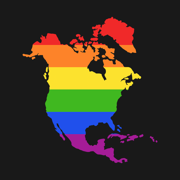 North America Rainbow Flag for LGTBQ  Americans by c1337s